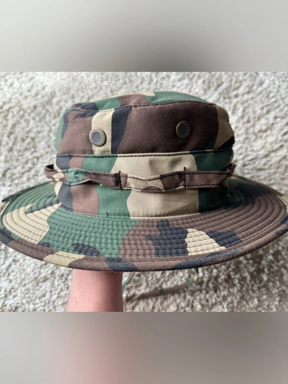 Rainforest Cafe Kids Camo Boonie Safari Hat One Size Adjustable Chin Strap